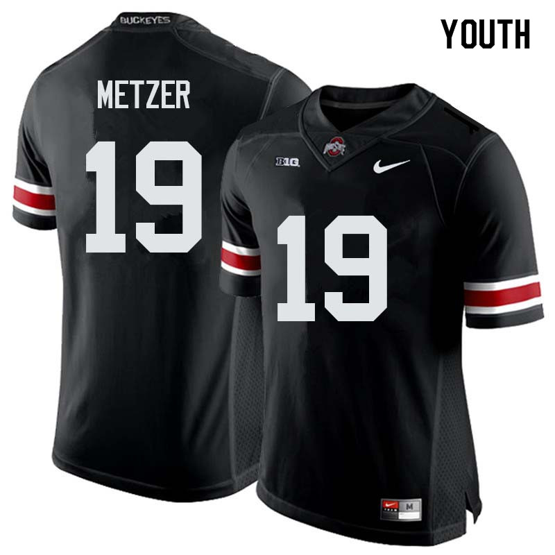 Ohio State Buckeyes Jake Metzer Youth #19 Black Authentic Stitched College Football Jersey